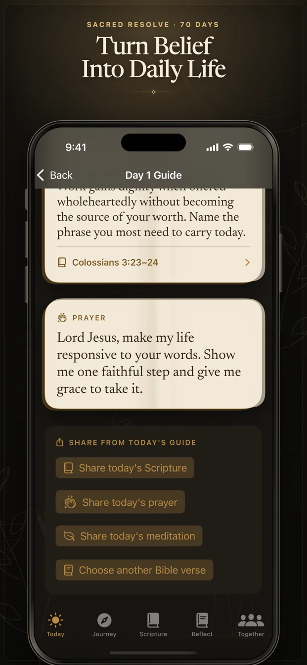 Turn Belief Into Daily Life - Scripture, prayer, and meditation sharing